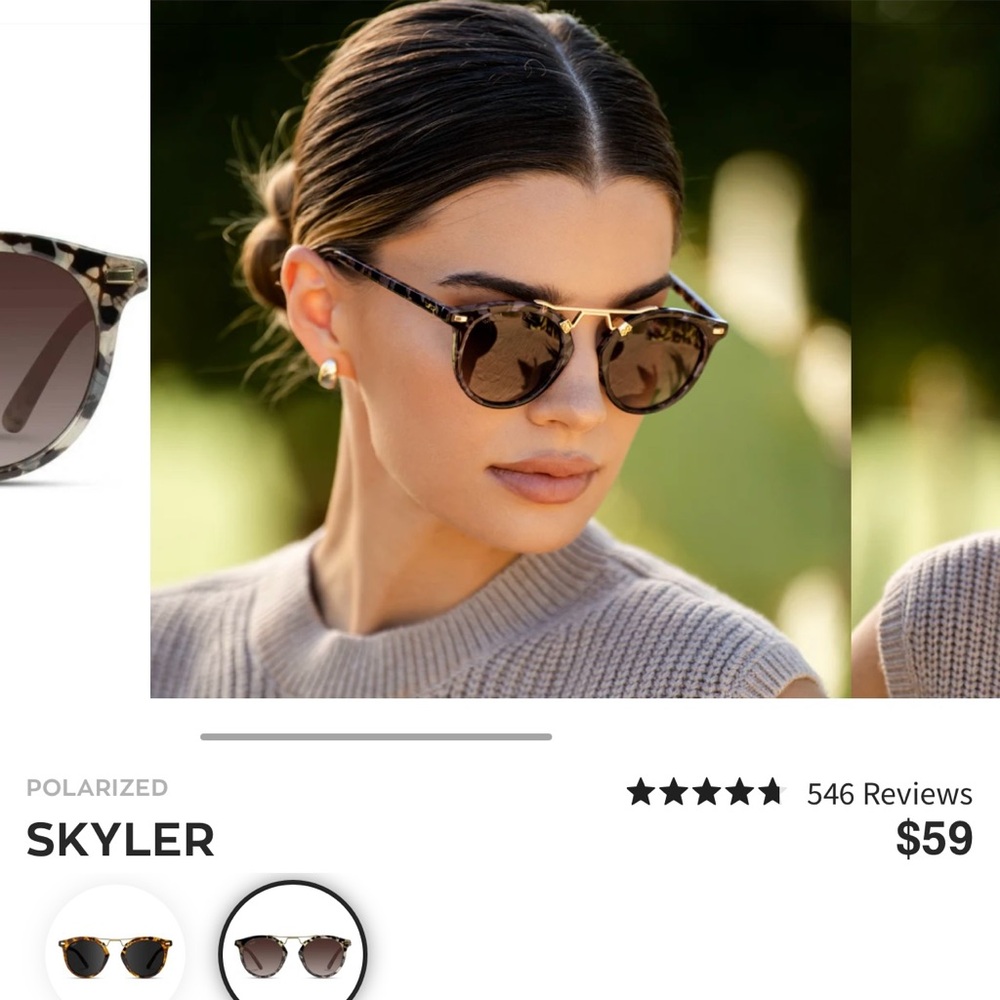 Brand new WMP sunglasses style Skyler Polarized - Beige Tortoise/Brown lens